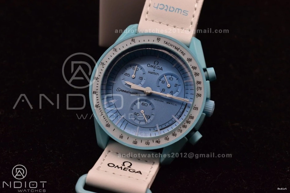 on Strap x Moonwatch to Mission Nylon Swatch Quartz Omega Bioceramic Uranus 0105